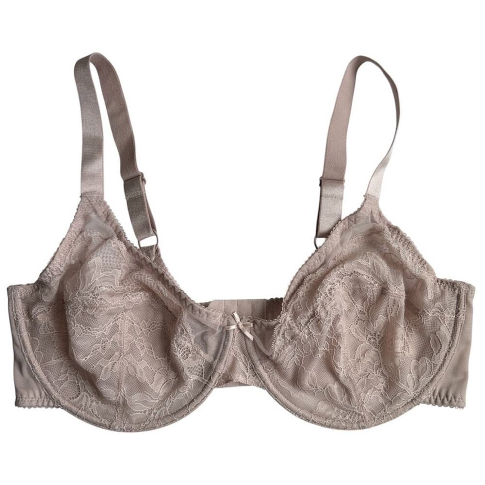 Shecurve Full Coverage Unlined Lace Underwire Plus Minimizing Bra Nude Size 38F
